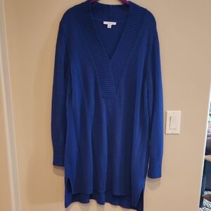 Isaac Mizzrah LiVE Blue V-Neck Women's Sweater Size 1x